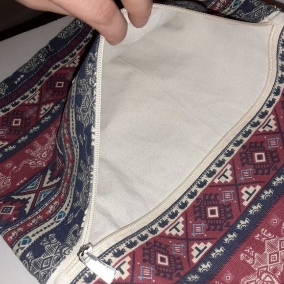 J.M. Bangkok Canvas Backpack Drawstring Gym Bag Ethnic Bohemian w/zip Pocket - Picture 7 of 11